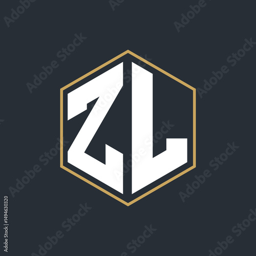 Modern Luxury Letter Monogram Logo with Polygon Frame Design
