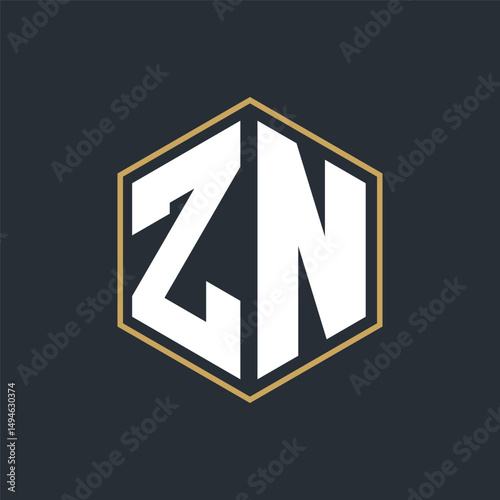 Modern Luxury Letter Monogram Logo with Polygon Frame Design
