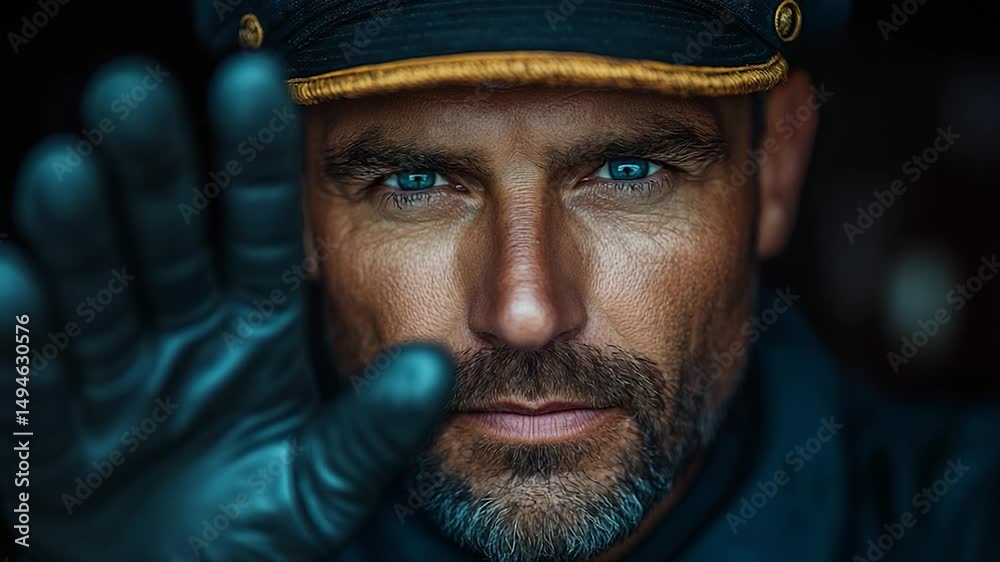 Closeup dramatic portrait of man