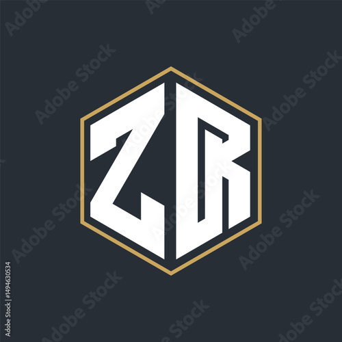 Modern Luxury Letter Monogram Logo with Polygon Frame Design

