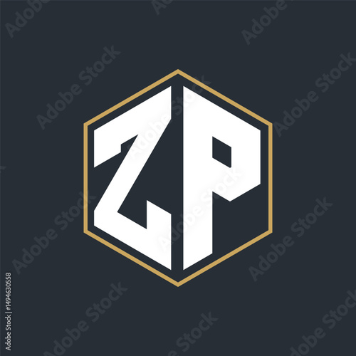 Modern Luxury Letter Monogram Logo with Polygon Frame Design
