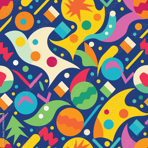 Abstract geometric pattern of farm food. Stylized poster with fruit and vegetables. Agriculture plants in cubism style. Contemporary art of healthy, natural, organic products. Flat vector