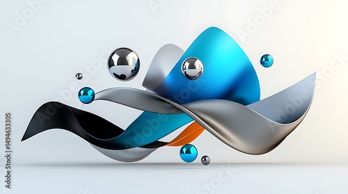 there is a blue and silver flower with a soccer ball in the middle