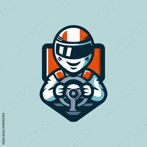 Dynamic Racing Mascot Cartoon Character Vector Design for Motorsport Logo Illustration Speed Competition Fast Vehicle Bike Car Rally Track Championship Grandprix Fun Animal Emblem Artwork