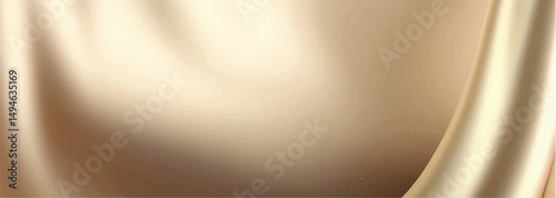 Smooth elegant golden silk drapery background. Textile texture. Vector illustration	