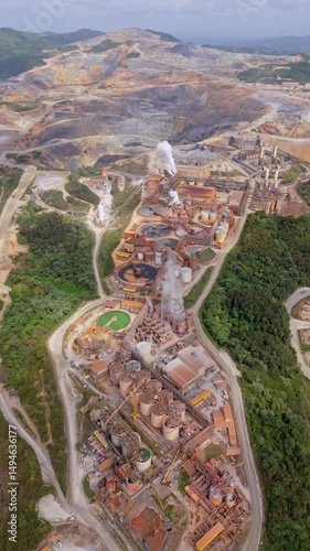 View Over Barrick Gold And Silver Mine In Cotui, Dominican Republic - Vertical Shot photo