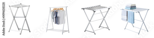 Collapsible clothes drying rack for laundry and towel storage