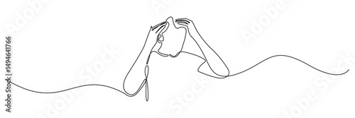 continuous line drawing of man having hair problem.single line drawing of man with hair dandruff,hair loss,gray hair.line art vector illustration
