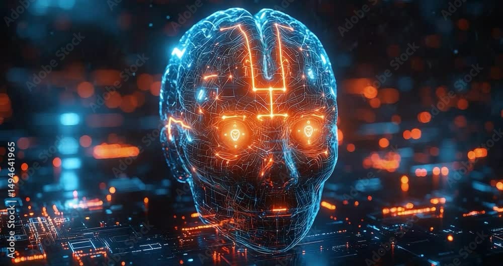 Artificial intelligence futuristic head