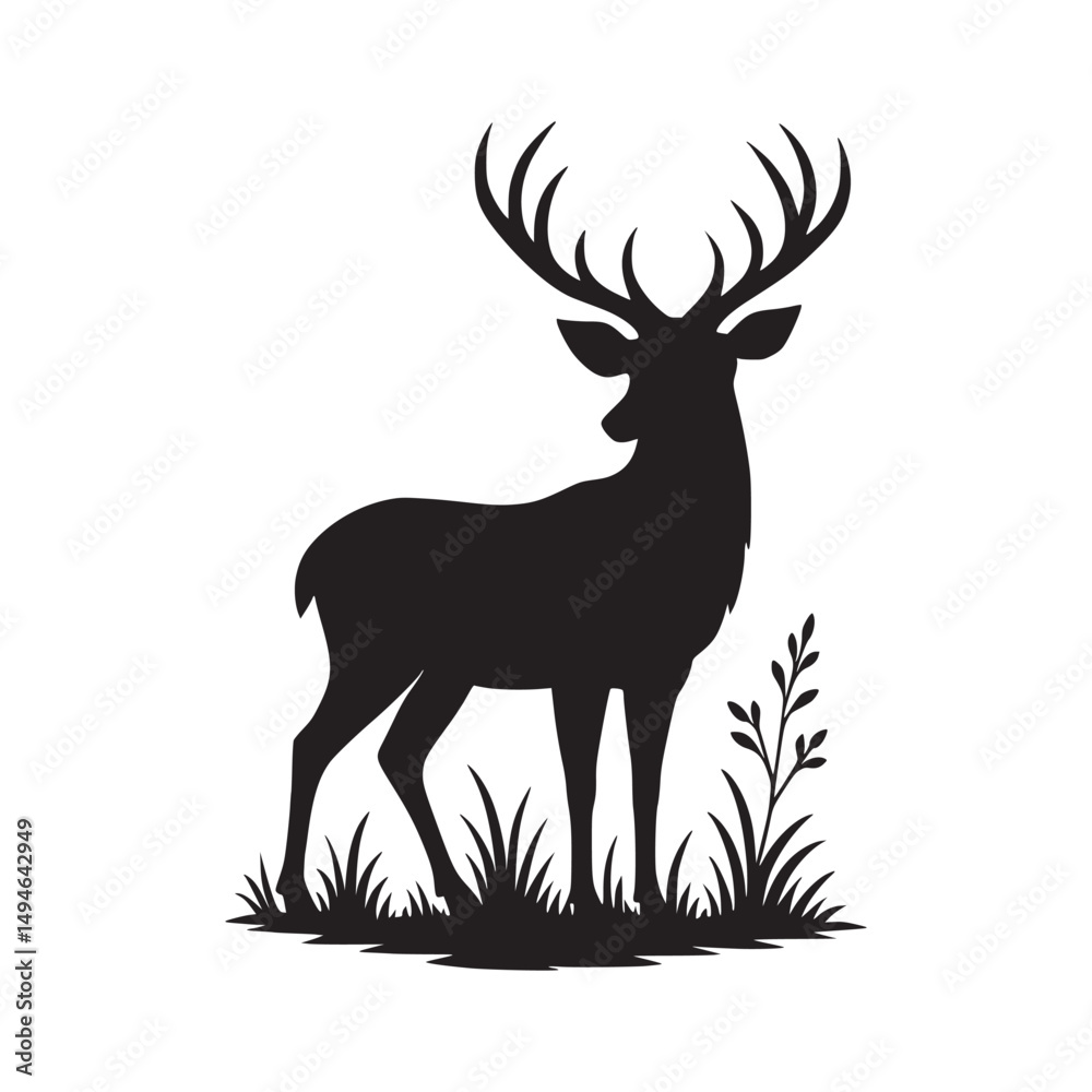 Obraz premium Deer Silhouette Vector 