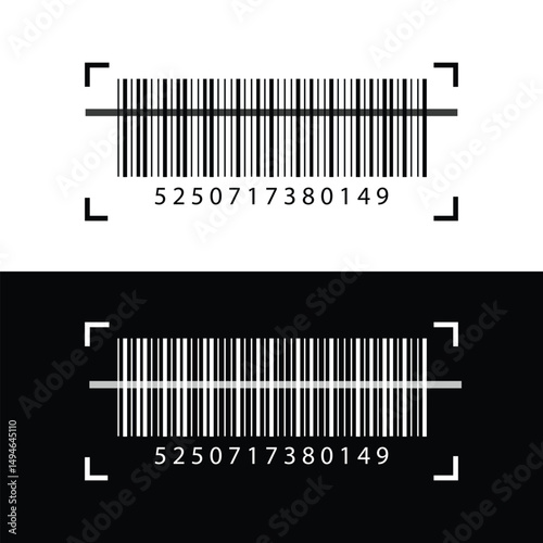 Simple barcode icons in black on isolated white background. Simple fake bar code. Barcode product distribution icon label Collection. vector.