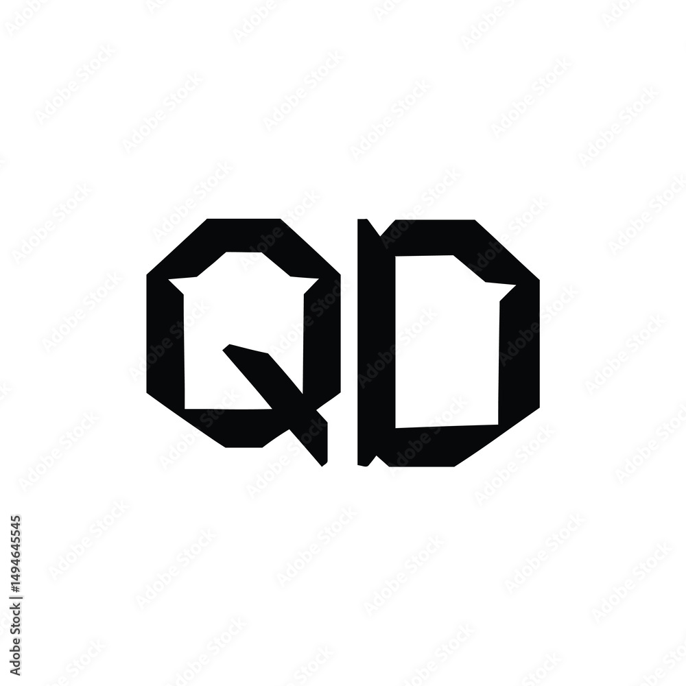 QD monogram logo design letter text name symbol monochrome logotype alphabet character simple logo QD monogram logo design letter text name symbol monochrome logotype alphabet character simple logo