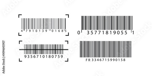 Simple barcode icon set. Barcode product distribution icon for apps and website UI designs. Dummy Barcode icon. barcode icon for selling, shopping.