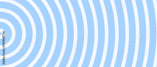 Blue and White Concentric Circles Pattern with Central Bullseye for Abstract Design.
