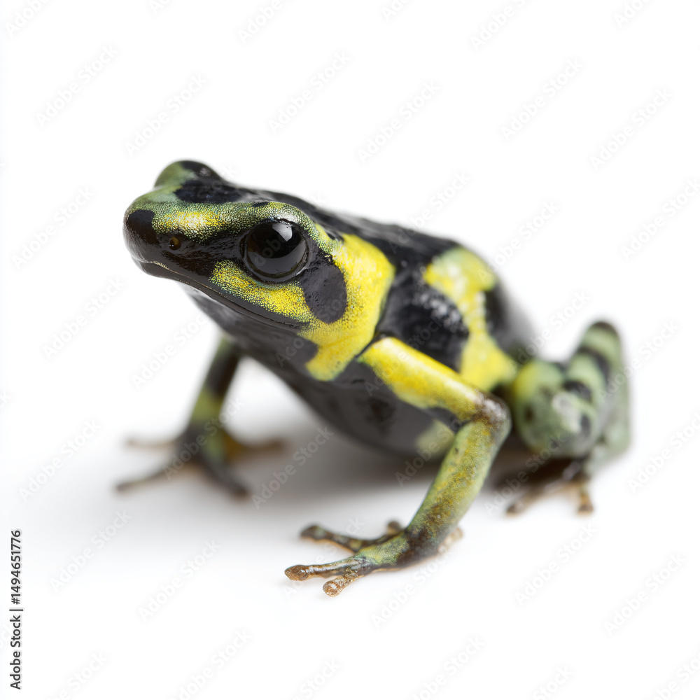 Obraz premium a frog with a yellow and black stripe on its body