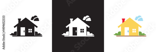 House icon. home vector icon. Vector for websites, mobile interfaces, presentations, banner, visual branding etc. Vector illustration. isolated on white and black background. EPS 10
