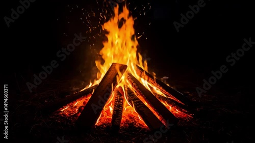 Fire Burning in Fireplace – Cozy Indoor Atmosphere Loop