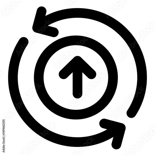 Upload Refresh Icon: Continuous Improvement and Renewal Symbol