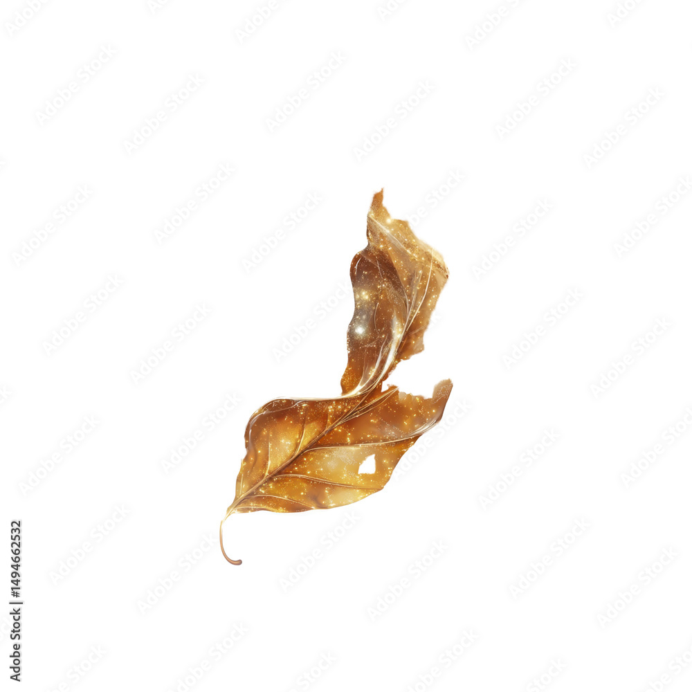 Fototapeta premium Glowing Golden Autumn Leaf Enchanting Nature Photography