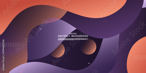 Abstract dark orange pattern and blue wave fluid on background. Trendy shape pattern banner background. Vector eps10