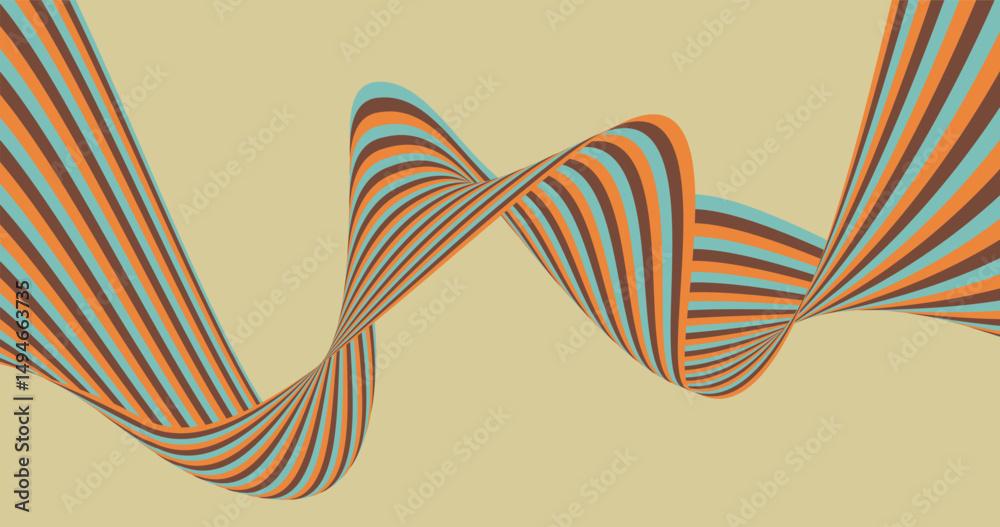 Obraz premium Wavy stripes lines abstract background . Waves ribbon retro vintage abstract background curve vector illustration. Design for wallpaper website banner, cover, poster, texture, advertising, printing