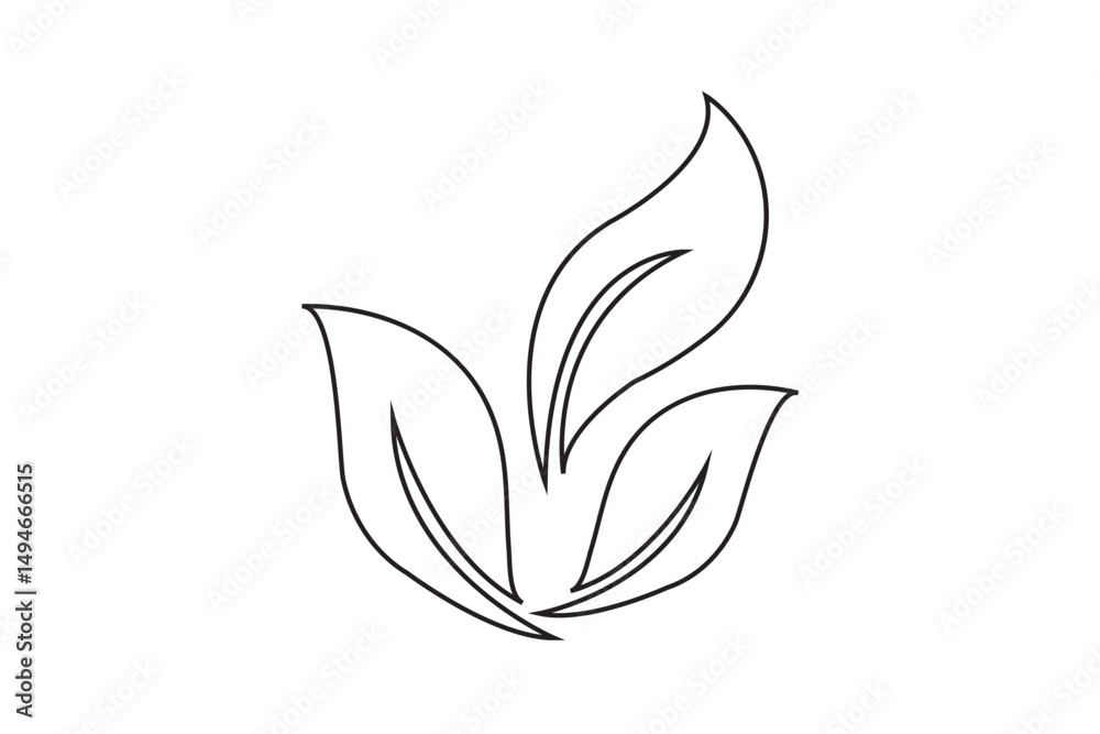 Fototapeta premium set of leaves green leaf nature art illustration vector sticker icon symbol graphic design environment plant