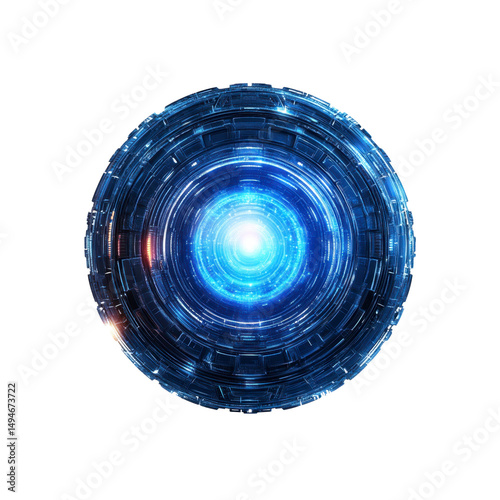 Futuristic Blue Energy Sphere Abstract Technology Background