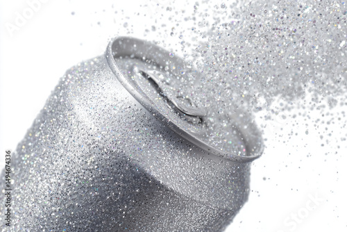 a can of soda with a lot of glitter on it