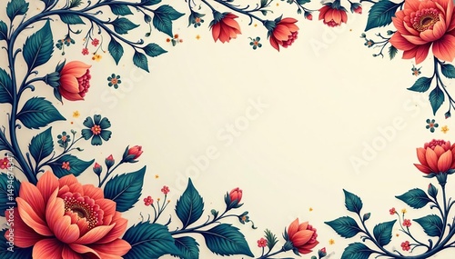 Intricate floral damask, elegant swirls and vines, swirl, scroll, art