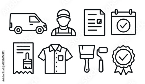 Home maintenance linear icons set – outline tools, handyman, repair symbols