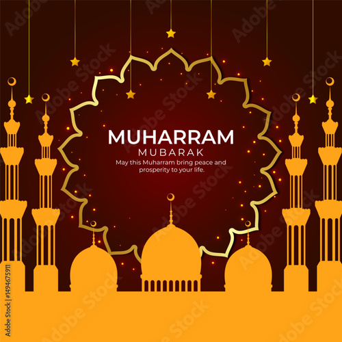 Vector illustration of Muharram social media template