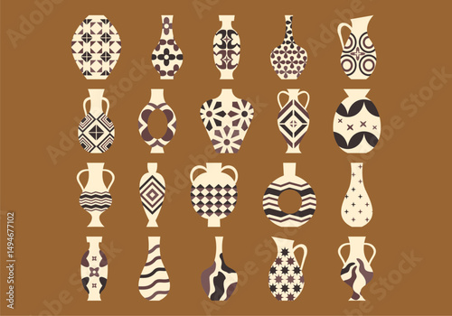 Abstract Ceramic Vases Element