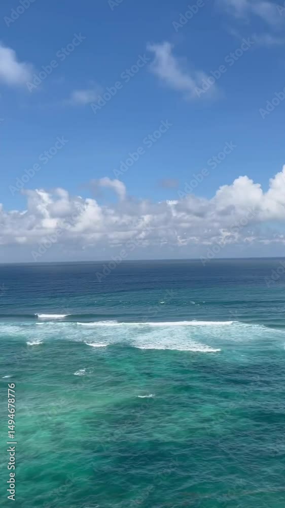 4K 9:16 Social Media Story : Scenic Ocean View with Blue Sky and White Clouds on a Sunny Day 4K 9:16 Social Media Story : Scenic Ocean View with Blue Sky and White Clouds on a Sunny Day