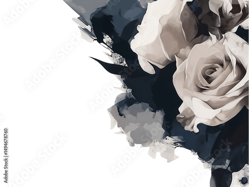 Elegant black and beige rose design for modern decor aesthetics