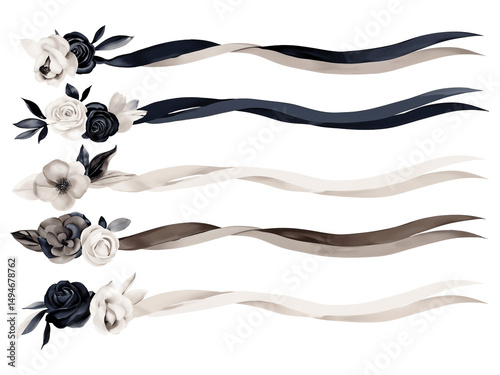 Elegant black and beige rose design for modern decor aesthetics