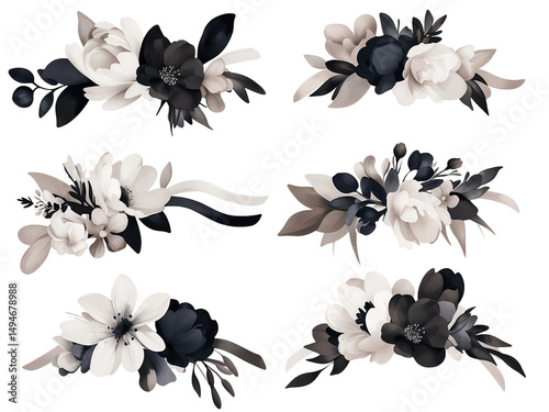 Elegant black and beige rose design for modern decor aesthetics