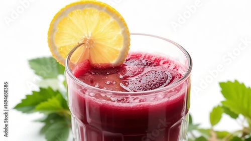 Stylish Red Cocktail with Lemon Slice – Elegant Drink Close-Up