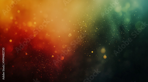 Bokeh style background with red, green, yellow and black light spots, festive and soft focus, places for text.Symbolic For Juneteenth, Black History Month, Kwanzaa.