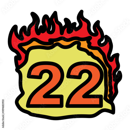 22 Number Vector Filled Icon Design