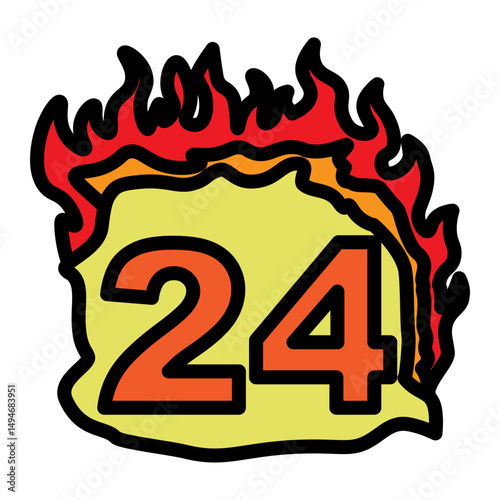 24 Number Vector Filled Icon Design