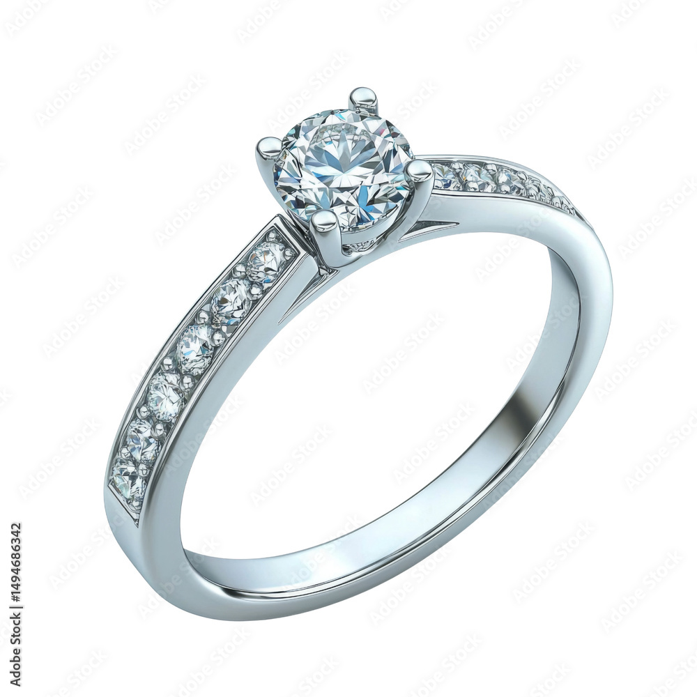 Elegant diamond engagement ring with round center stone and sparkling accents. This stunning piece showcases classic design, perfect for memorable proposal Elegant diamond engagement ring with round center stone and sparkling accents. This stunning piece showcases classic design, perfect for memorable proposal