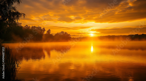 sunrise over the lake