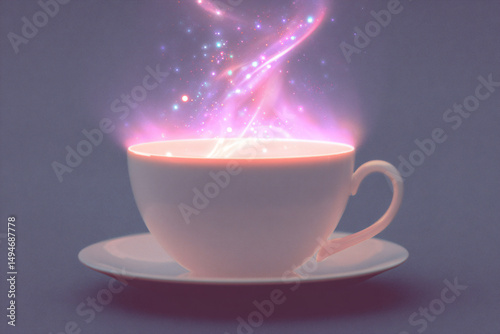a cup of coffee with a heart shaped steam coming out of it