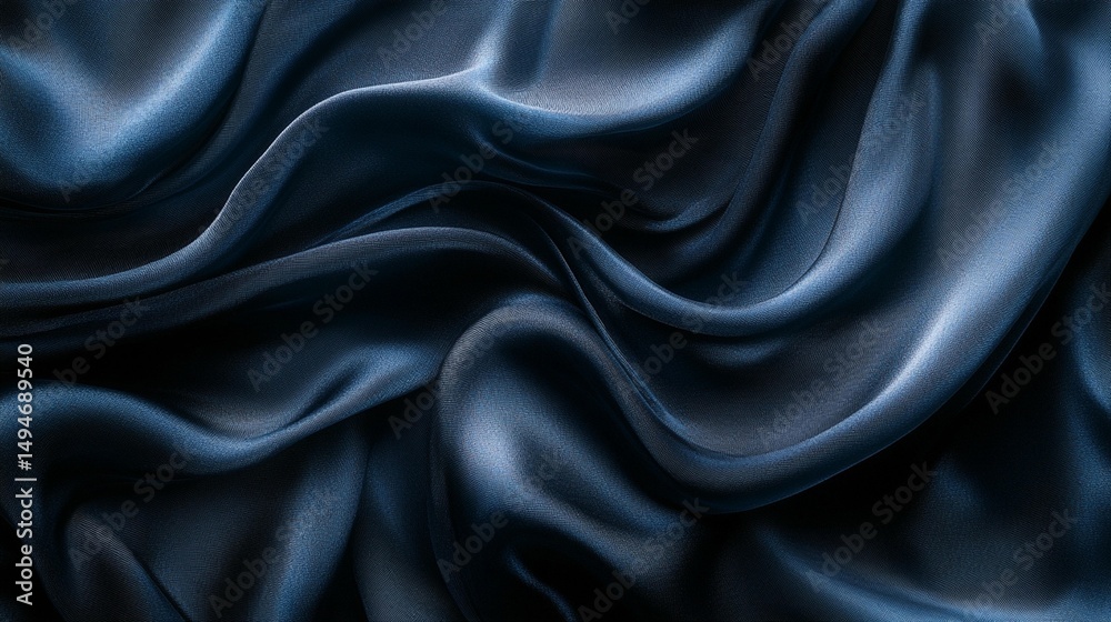 Obraz premium Dark Blue Silk Drape Texture