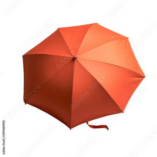 Contemporary Compact Beach Umbrella with a Sleek Fo Isolated on Transparent Background
