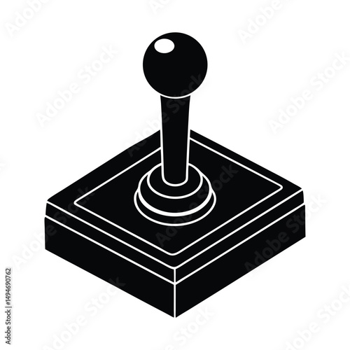 Retro Gaming Joystick Icon Classic Video Game Controller Design
