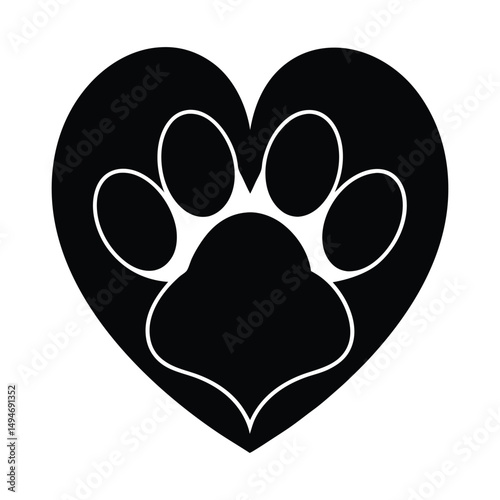 Paw Print Heart A Symbol of Pet Love and Animal Adoption