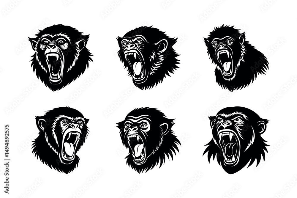 Obraz premium loud howler monkey expression set