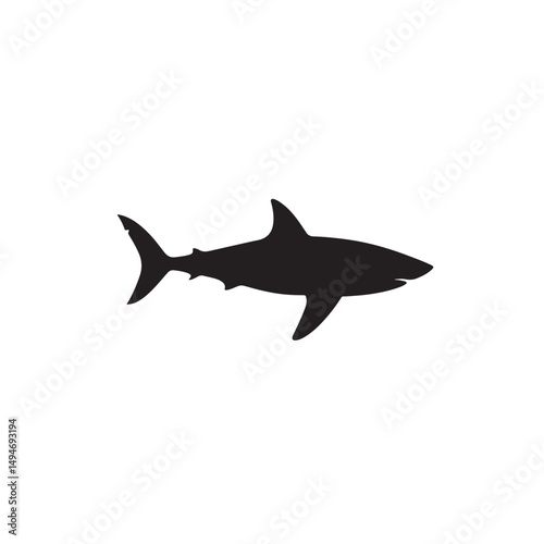 Sharp Shark Side View Silhouette
