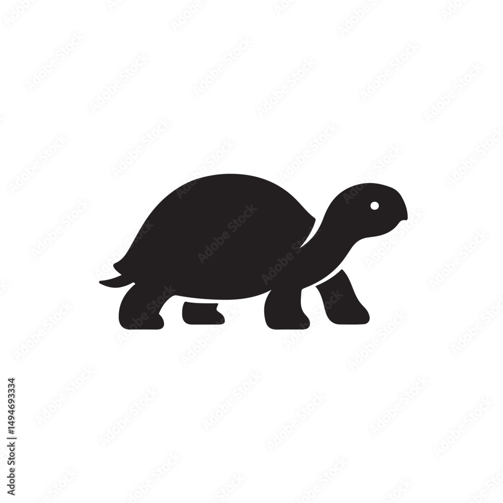 Obraz premium Slow Turtle Side View Silhouette